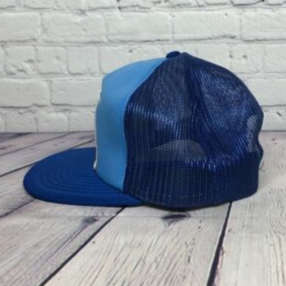 Vintage Hat Cap Snapback Blue YELLOWHEAD Q Mart Lloydminster Trucker Mesh Patch - Picture 4 of 7